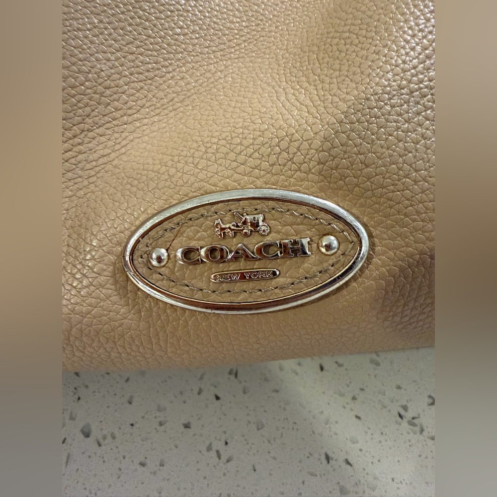 Coach Beige Leather Hobo Bag - Picture 3 of 8